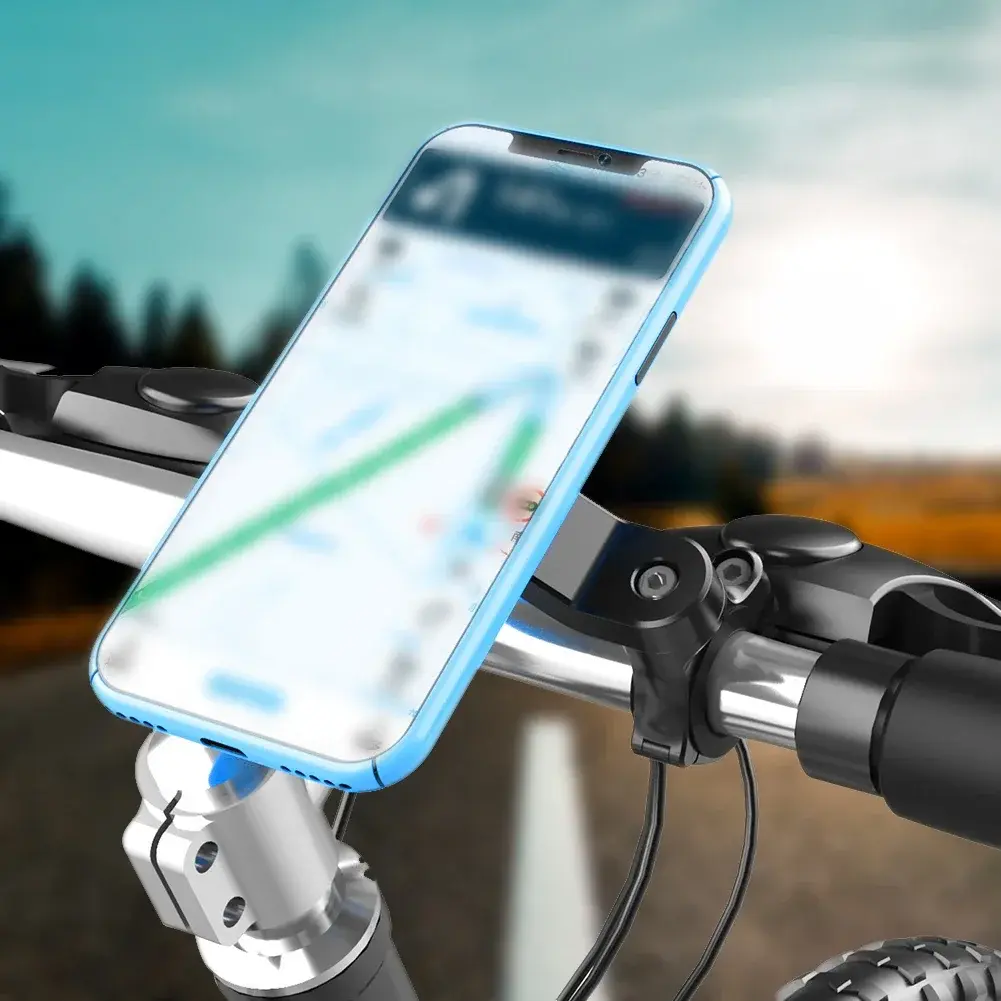 Motorcycle Bike Phone Holder Anti Slip Absorber Phone Holder Stand 360° Rotatable Anti-Shock  Handlebar Phone Security Brackets