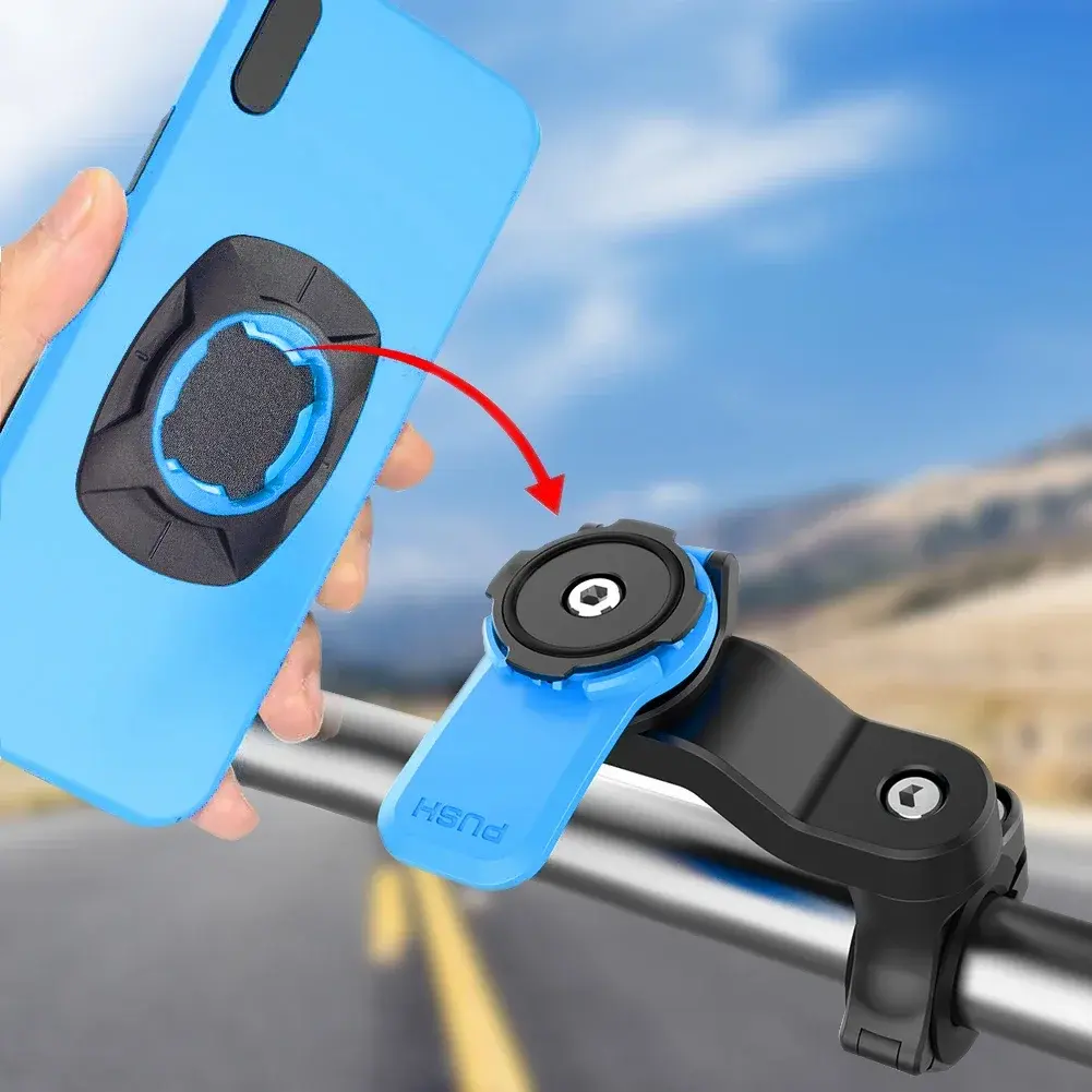 Motorcycle Bike Phone Holder Anti Slip Absorber Phone Holder Stand 360° Rotatable Anti-Shock  Handlebar Phone Security Brackets