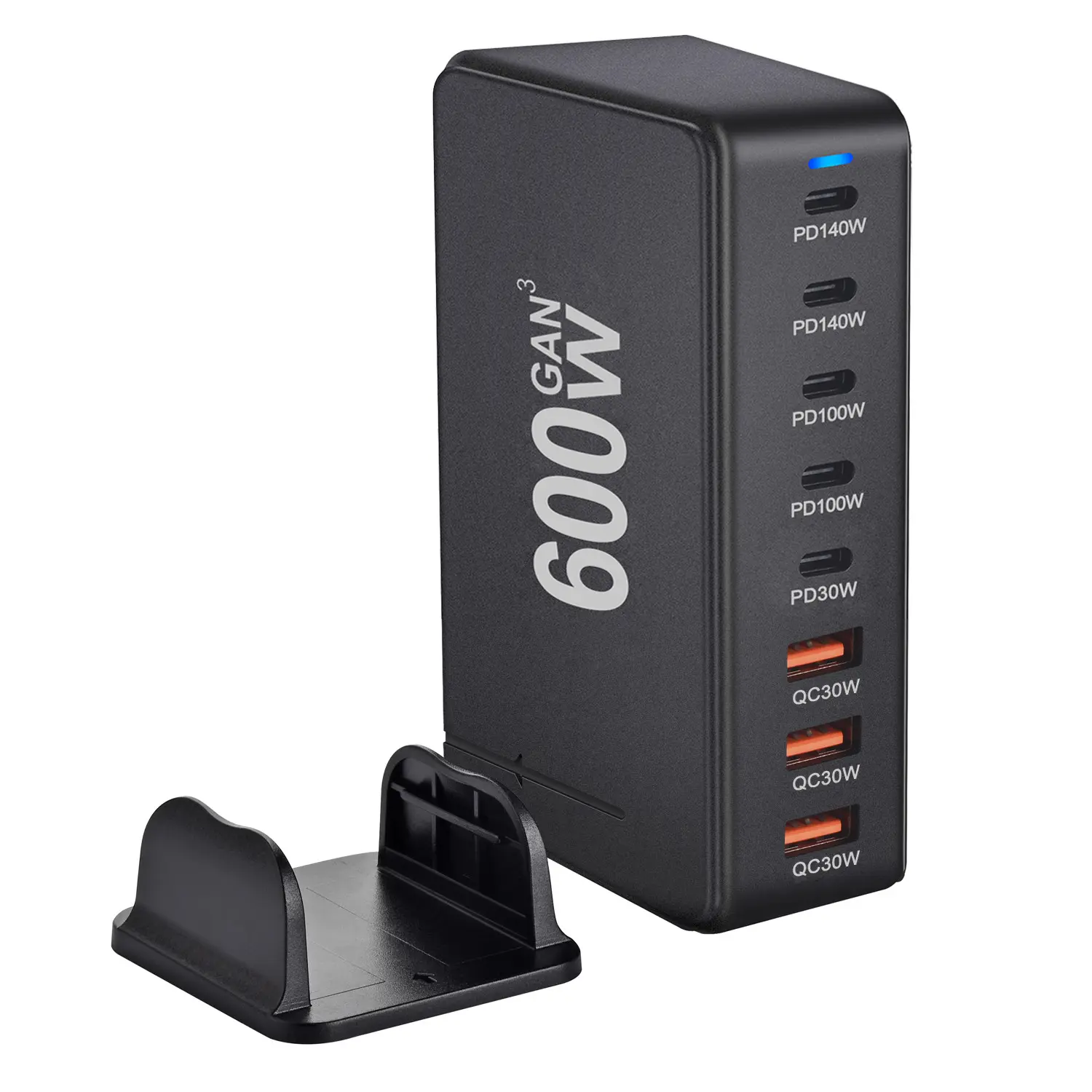 New 600W GaN Fast Charge 3.0 USB-C Charger with 8 Ports  5C3A PD, Portable and Suitable for Tablets
