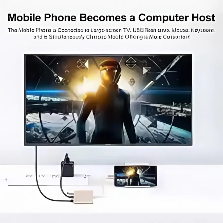 USB C Hub Adapter 4K HDMI, 3-in-1 USB C Male to Female Converter with USB 3.0 & Charging for MacBook Air 12