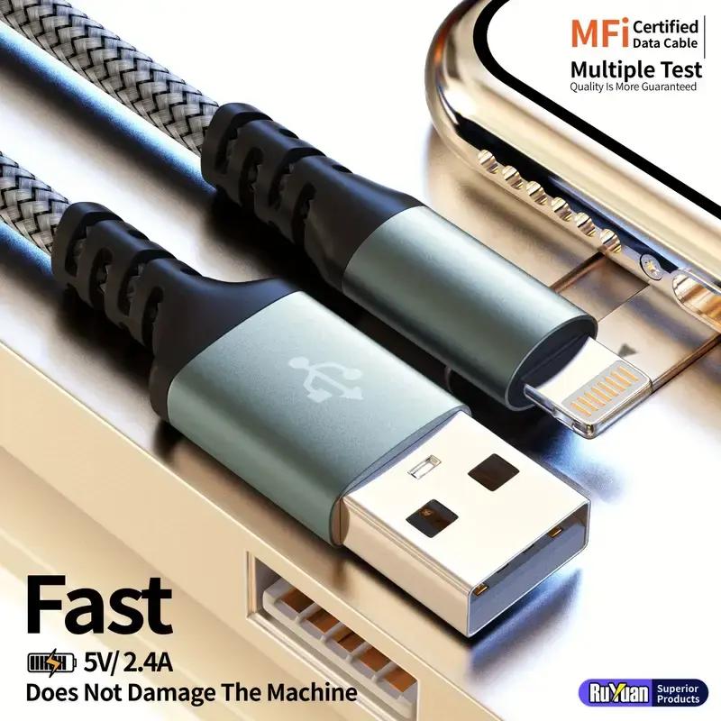 USB to Lightning charge cable for iPhone 14 13 12 11 Pro Max 8 7 6 Fast charging cable Data cable for iPad Mini MFi Certified