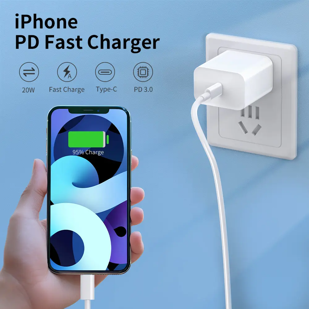 MFI Certified PD20W Fast Charging US Charger with USB Lightning Cable For iPhone 14 13 12 11 X XR XS Pro Max iPad USB C Charger