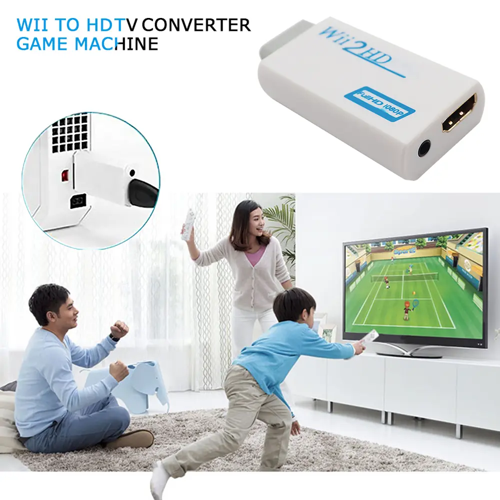 for Wii To HDMI-compatible Adapter Converter 3.5mm Audio For PC HDTV Monitor 1080P 720P Wii2 To HDMI WII2HDMI Converter Adapter