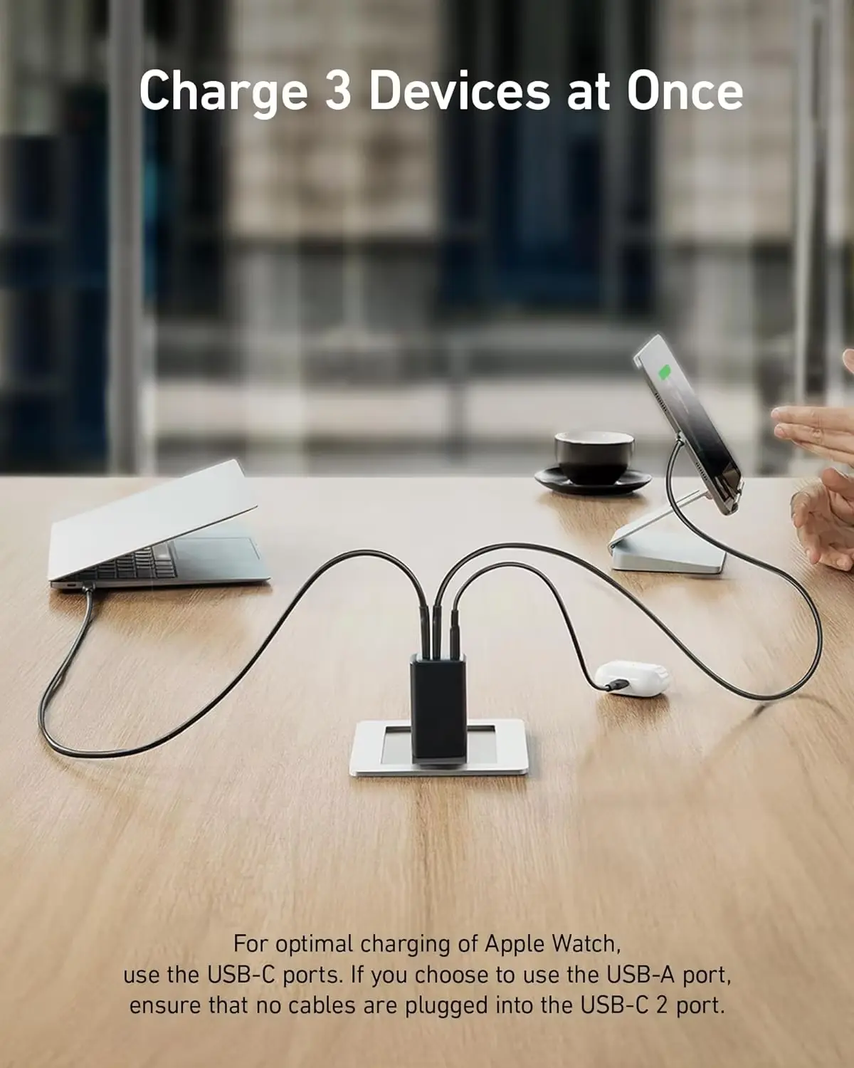 65w Charger 735 Nano II GaN USB C Fast charging 3-Port Fast Compact Foldable for MacBook Pro/Air iPad Pro Galaxy Switch