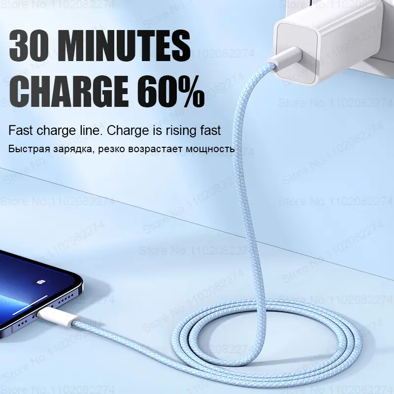 PD 35W Fast Charging for iPhone Charger USB C for iPhone 15 Pro Max Plus USB Type-C Cable for Samsung Xiaomi Charger Accessories