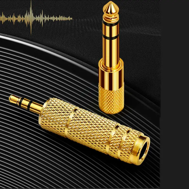 Audio 6.5 male to 3.5 female / 3.5 male jack to 6.35 female adapter amplifier adaptateur casque et micro small to large
