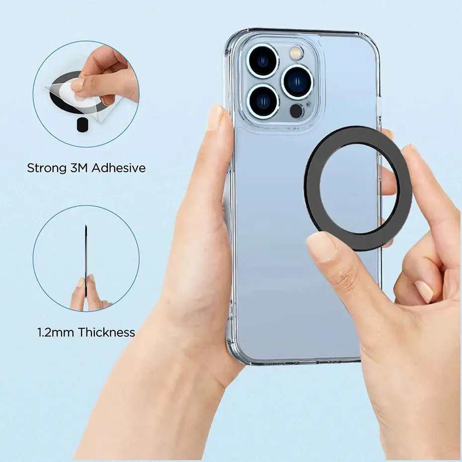Bonola for Magnetic Ring Universal Sticker Support Wireless Charger for Car Holder Exclamation Mark 2 in 1 Magnet Ring
