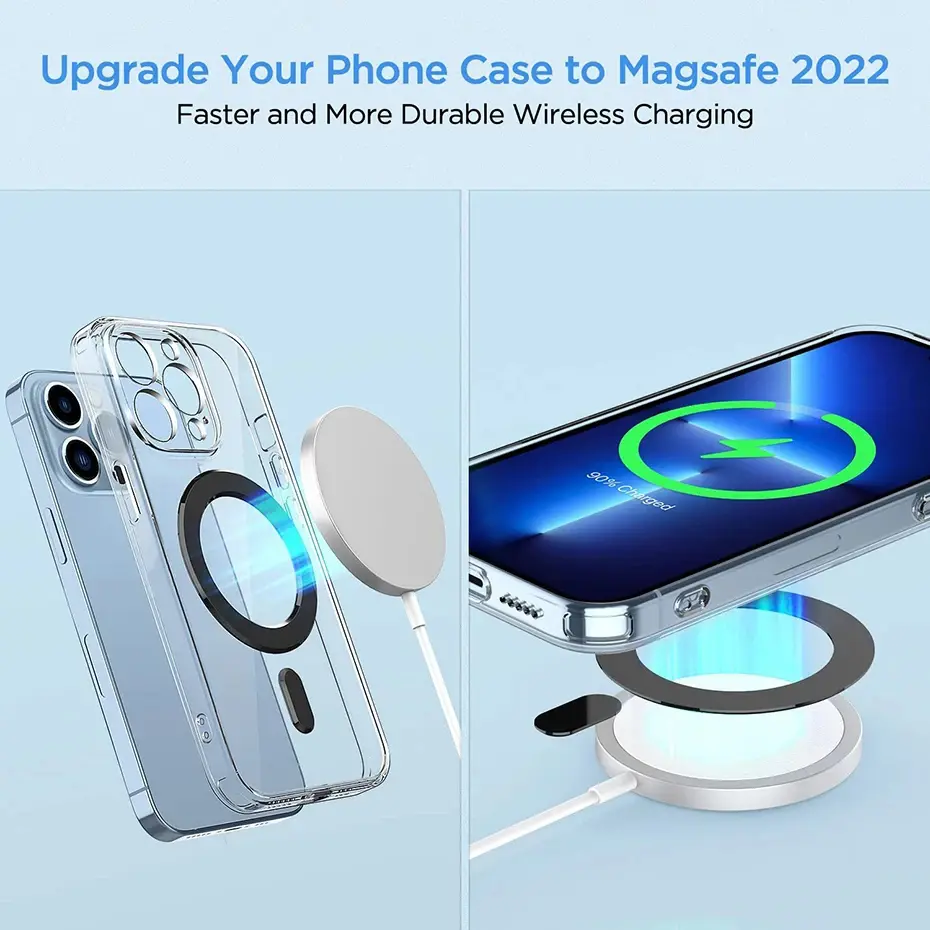 Bonola for Magnetic Ring Universal Sticker Support Wireless Charger for Car Holder Exclamation Mark 2 in 1 Magnet Ring