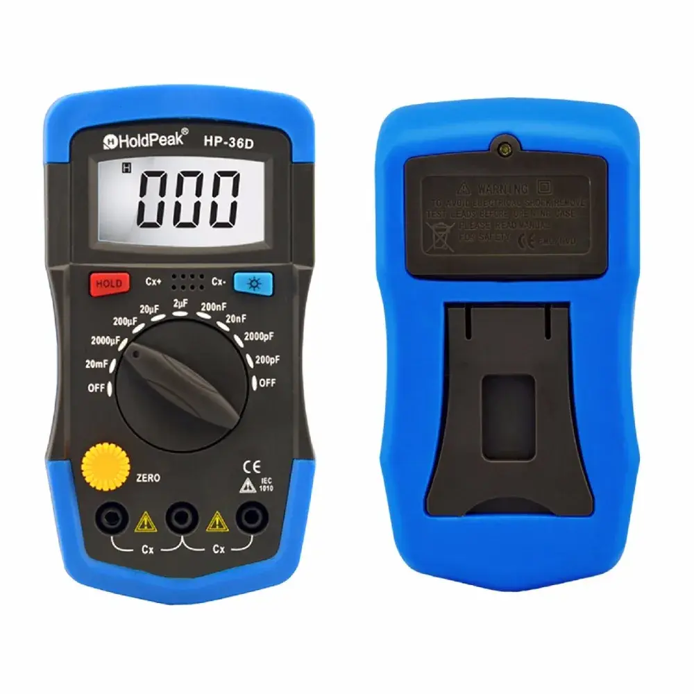 HoldPeak Capcitance Meter Handheld Capacimetro Manual 1999 Counts Capacitor Electronic LCD Capacitance Multimeter Tester HP-36D