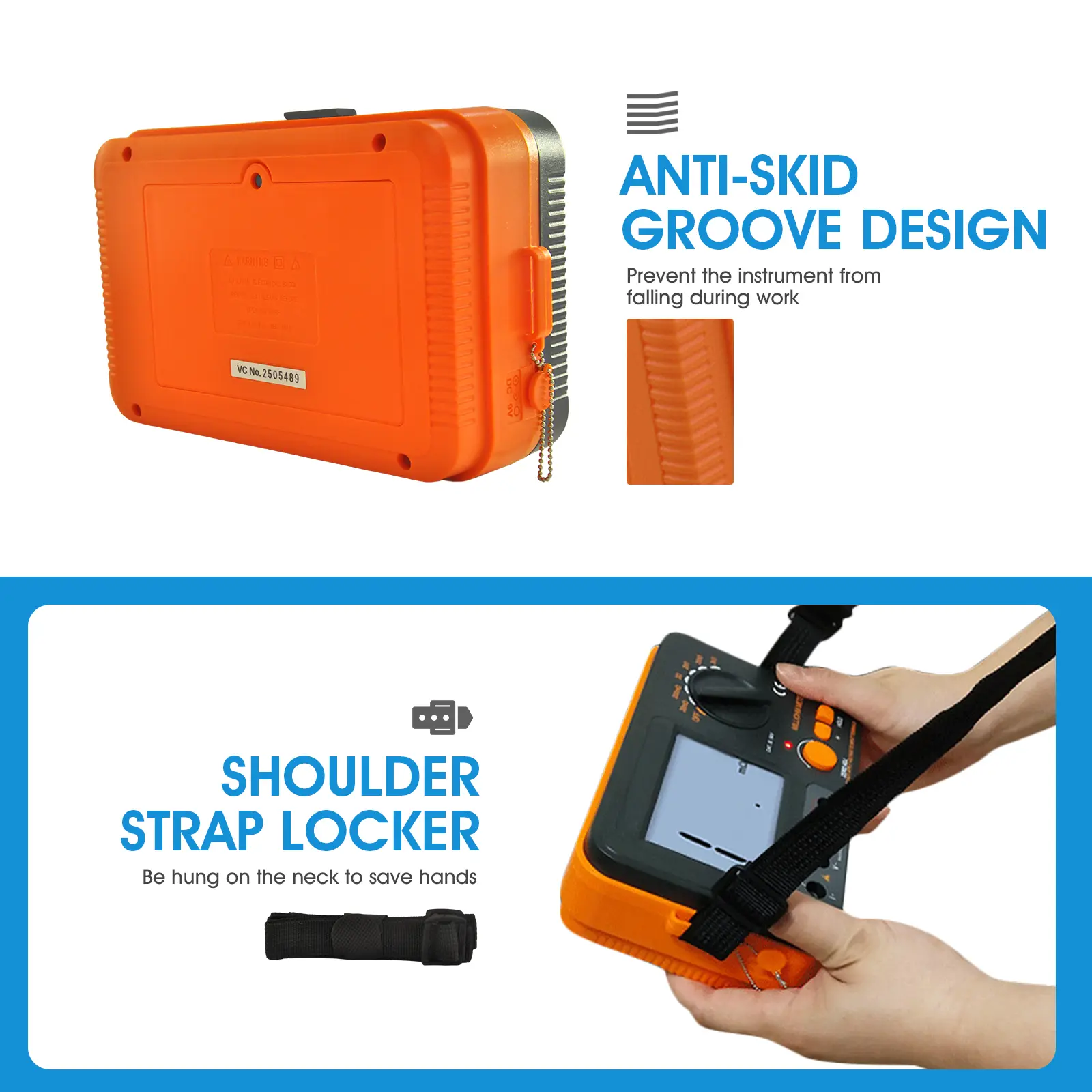 Digital Insulation Resistance Tester, Megohmmeter Ohm Meter HP-VC60B+, Voltage Tester 250/500/1000V, Megohm Meter with Backlight