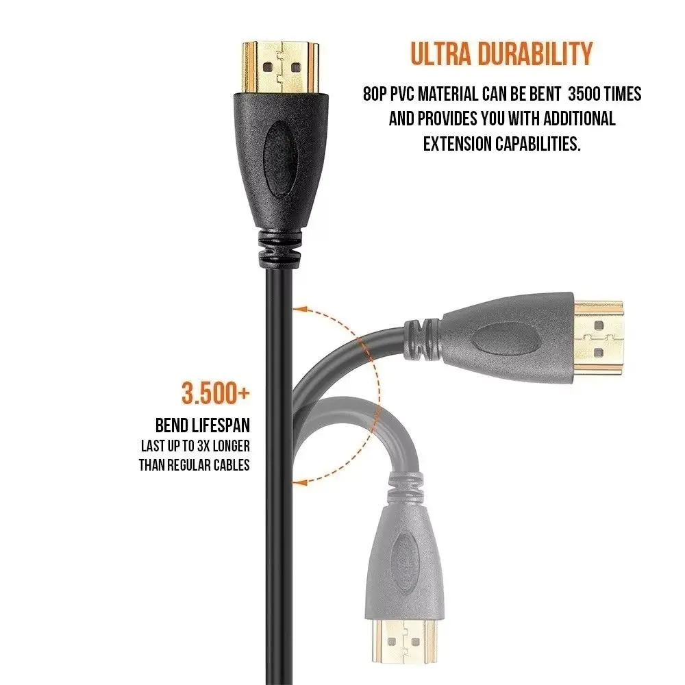 High Speed Male To Male Cable HDMI-compatible 2.0 1080P 3D Audio Video Cables for Laptop PS3 Projector Computer Xbox Cable