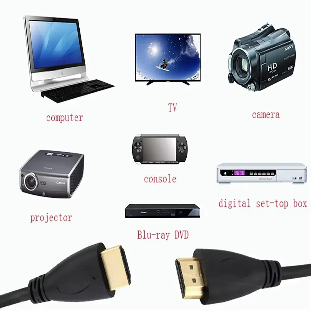 High Speed Male To Male Cable HDMI-compatible 2.0 1080P 3D Audio Video Cables for Laptop PS3 Projector Computer Xbox Cable