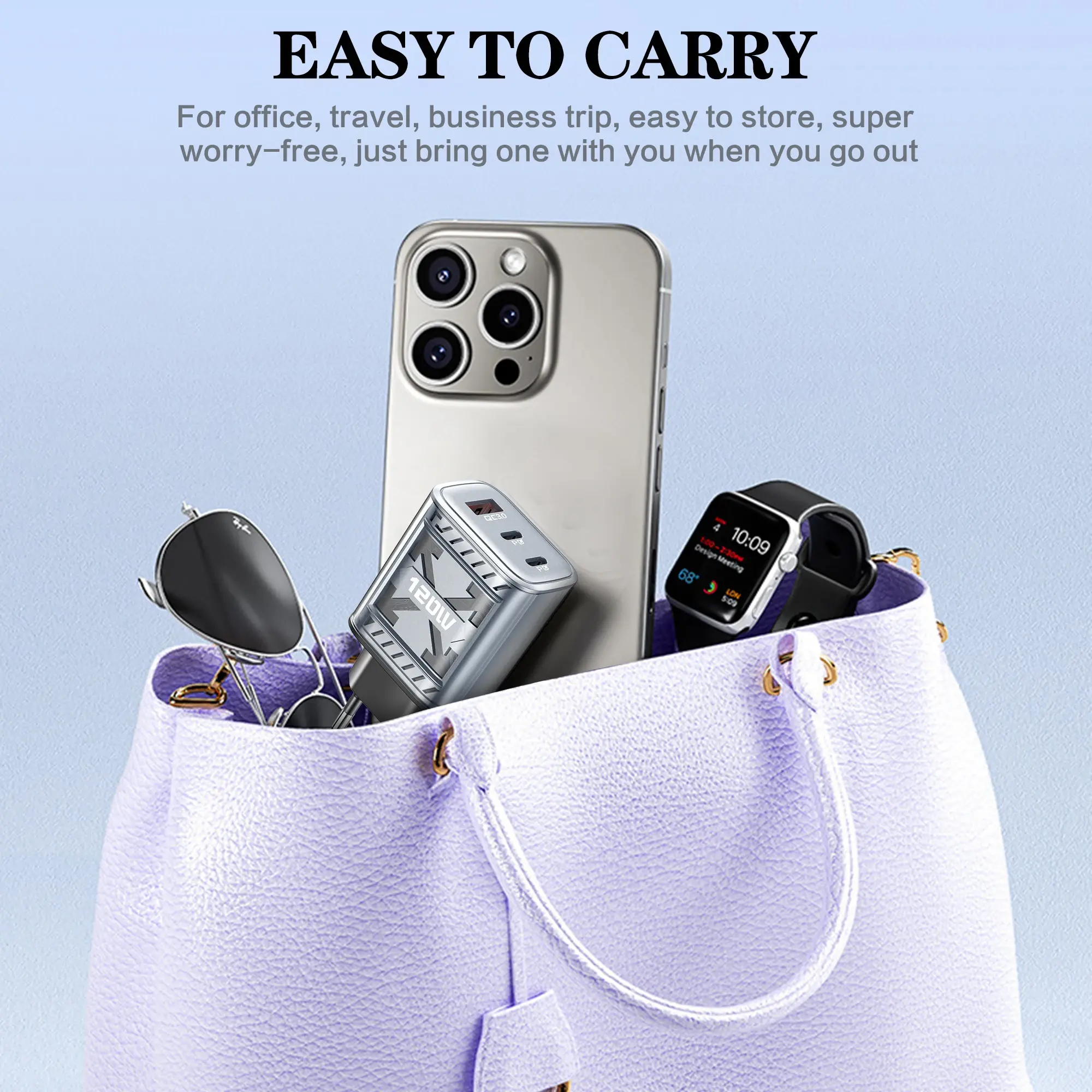 120W USB C Fast Charging Charger PD Type C Quick Charge QC3.0 Mobile Cell Phone Wall Adapter for IPhone 15 16 Xiaomi Samsung S24