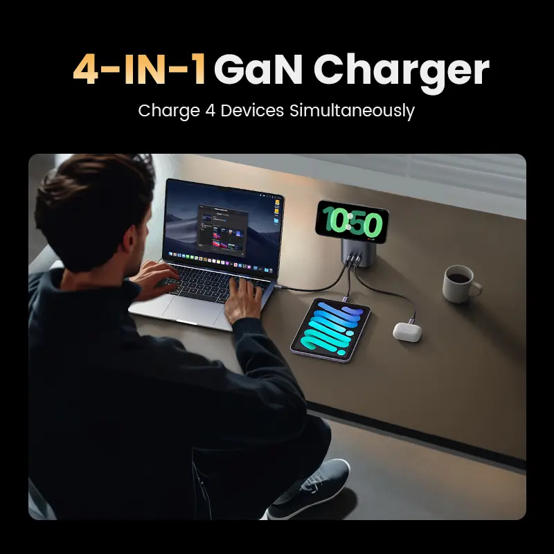 UGREEN GaN 65W Desktop Charger Qi2 15W Magnetic Wireless Charger Stand For Laptop Macbook Air iPhone 16 15 Pro Samsung Xiaomi