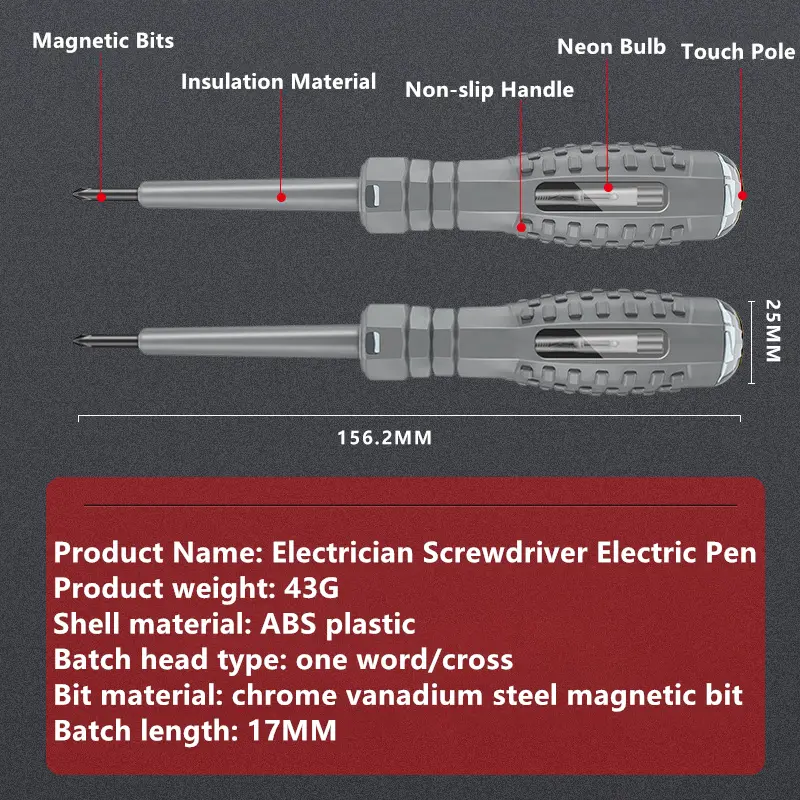 Digital Voltage Tester Pen AC Non-contact Induction Voltmeter Power Detector Test Pencil Electrical Screwdriver Indicator