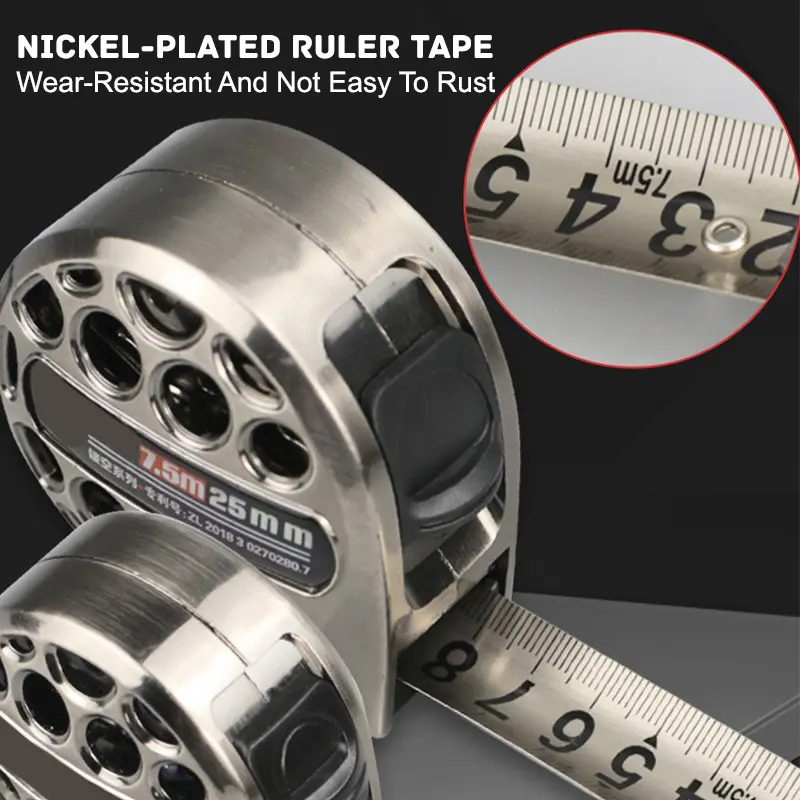 3/5/7.5M Metric Tape Measure Stainless Steel Anti-corrosion Retractable Metric Ruler Hollow Design Woodworking Measuring Gadgets
