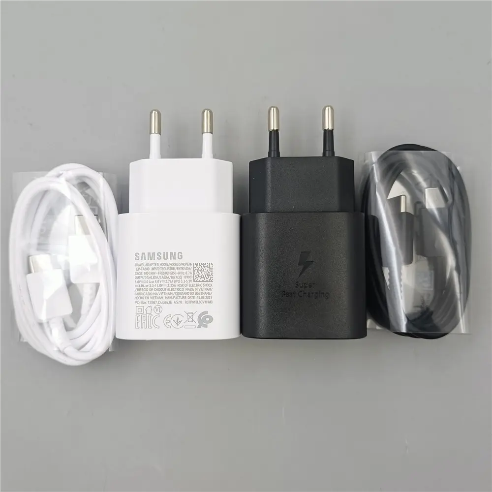 Samsung USB C Charger 25W Super Fast Charging Power Chargeur EU US UK Adapter For Galaxy S23 S22 S21 Plus FE A54 M54 Z Fold 5 4