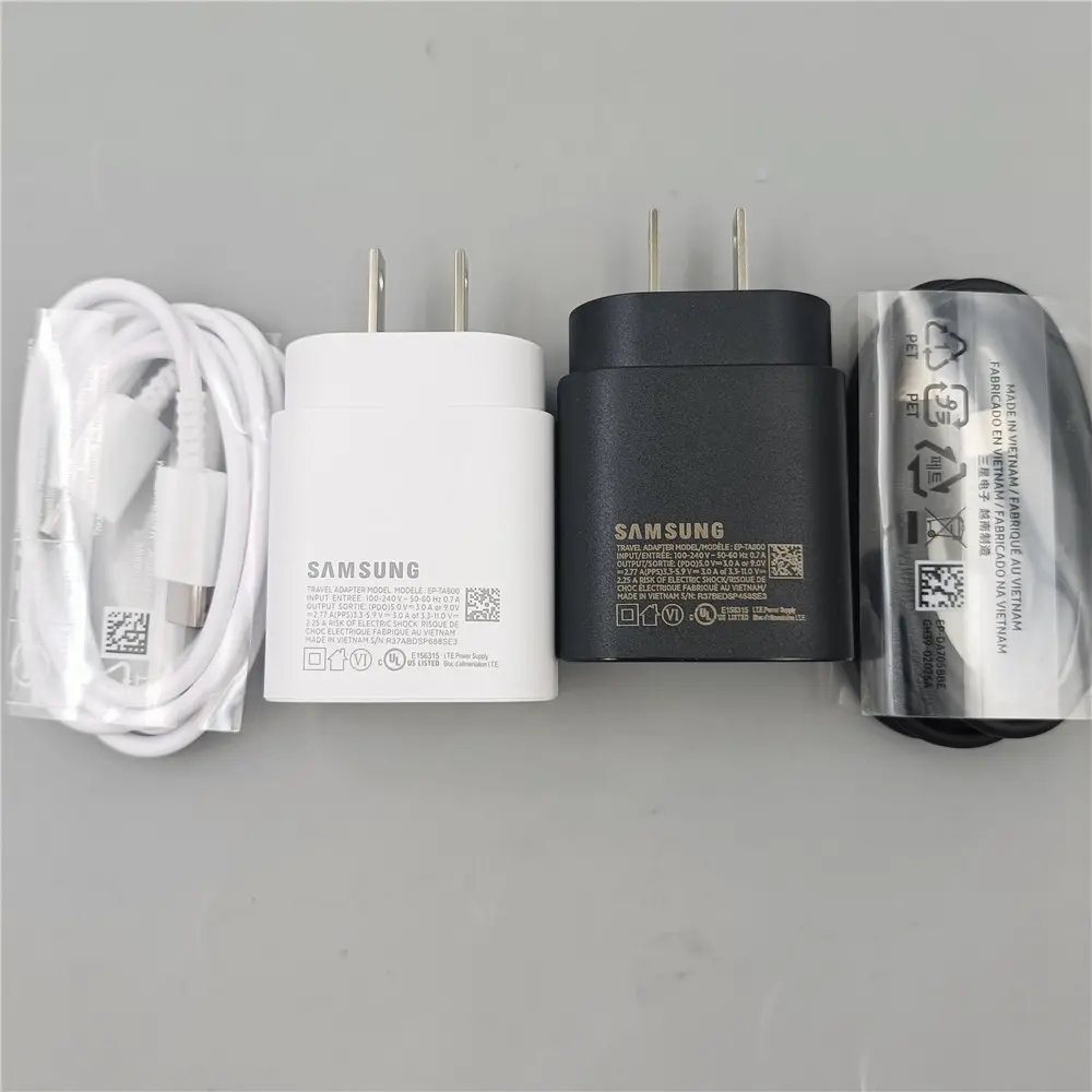 Samsung USB C Charger 25W Super Fast Charging Power Chargeur EU US UK Adapter For Galaxy S23 S22 S21 Plus FE A54 M54 Z Fold 5 4