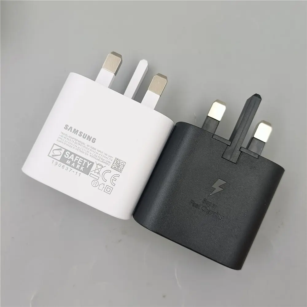 Samsung USB C Charger 25W Super Fast Charging Power Chargeur EU US UK Adapter For Galaxy S23 S22 S21 Plus FE A54 M54 Z Fold 5 4