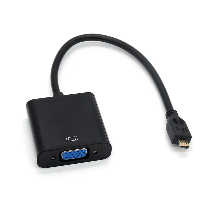 Male Micro HDMI to Female VGA Adapter Active Micro HDMI to VGA Video cable Converter for Laptop Projector HDTV
