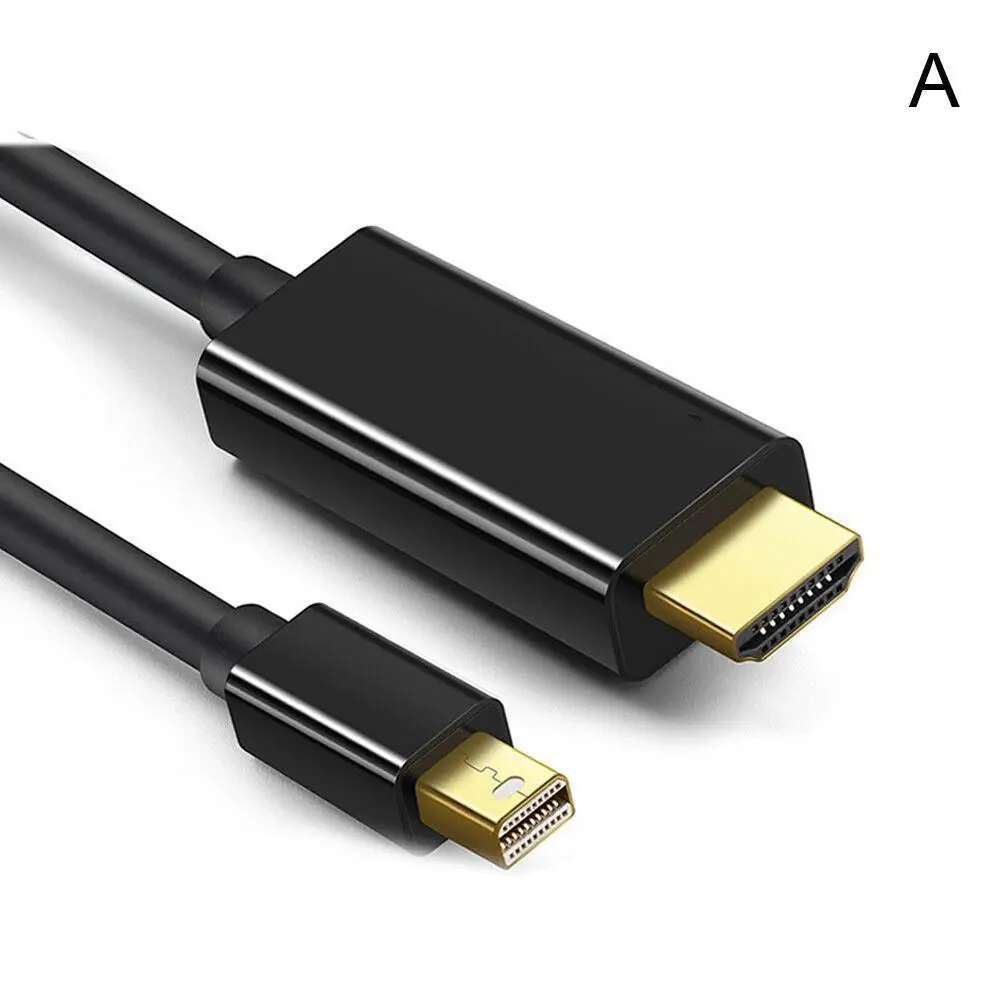1.8M Mini DP Display Port Thunderbolt 2 To HDMI-compatible Cable Pro Adapter Plated Gold for Macbook Mini IMac