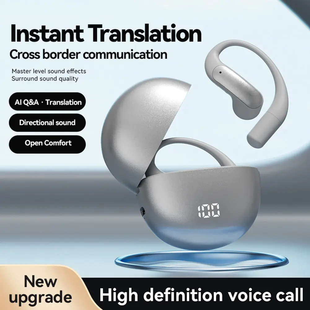 Real Time Translator Headphones AI Language Translation Earbuds 144 Languages AI Wireless Earbuds Noise Cancelling Earphone