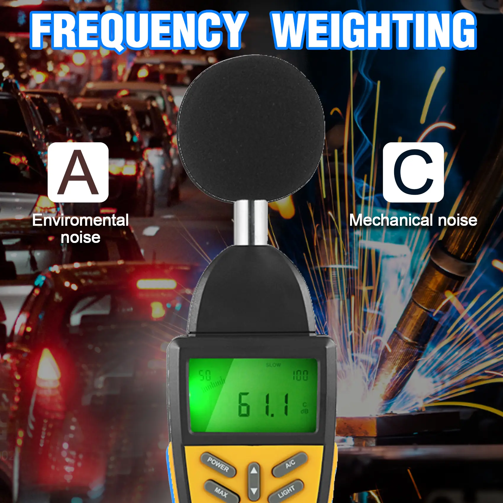 Noise meter,Digital sound level meter,Instantaneous sound pressure,LCD Display,Safety Engineers,Health,Industrial Safety offices