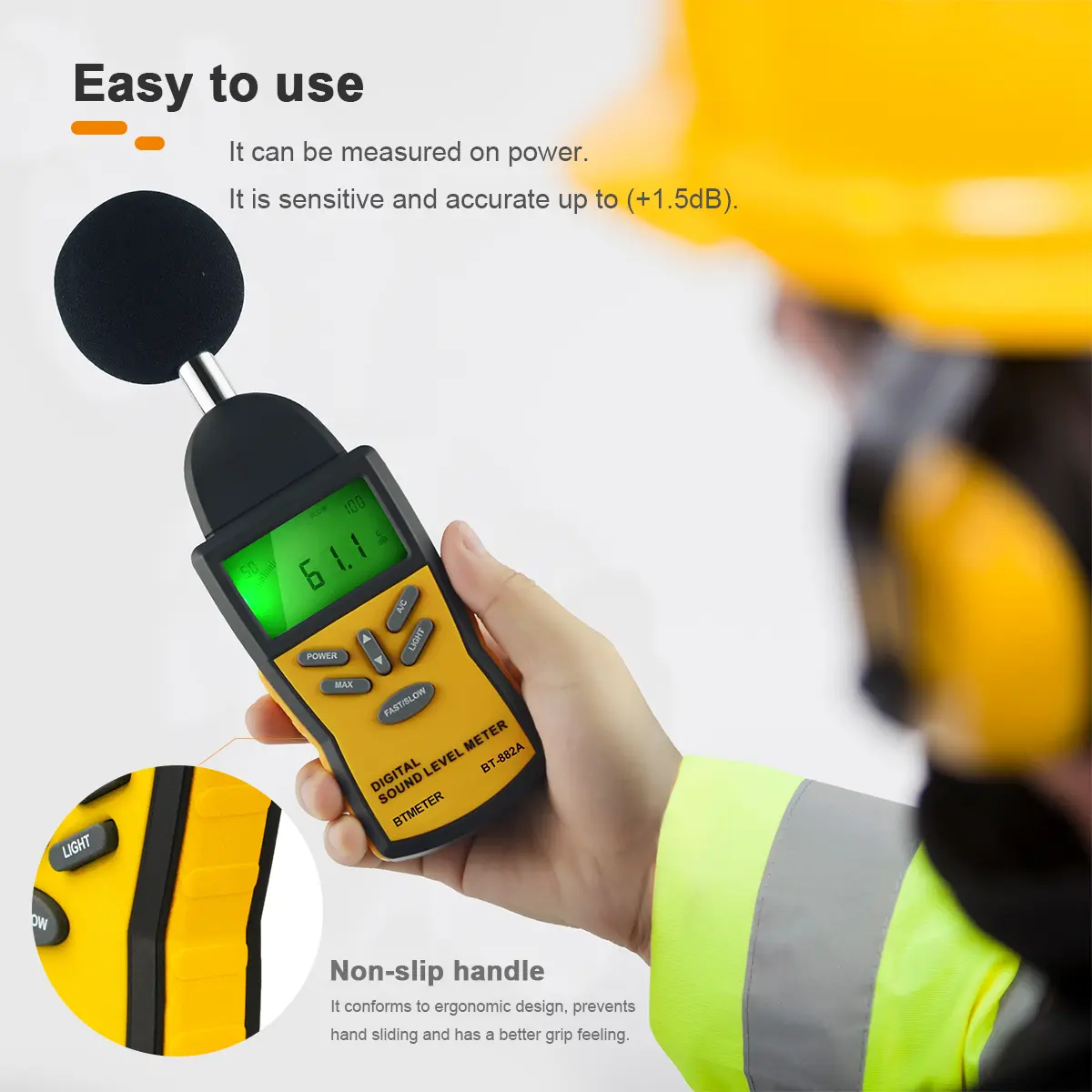 Noise meter,Digital sound level meter,Instantaneous sound pressure,LCD Display,Safety Engineers,Health,Industrial Safety offices