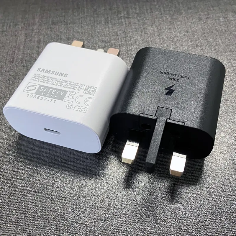 Samsung UK 25W Super Fast Charge Adapter Dual Type C Quick Charging Cable For Galaxy A05s M35 A54 M34 Note 20 10+ USB-C Charger