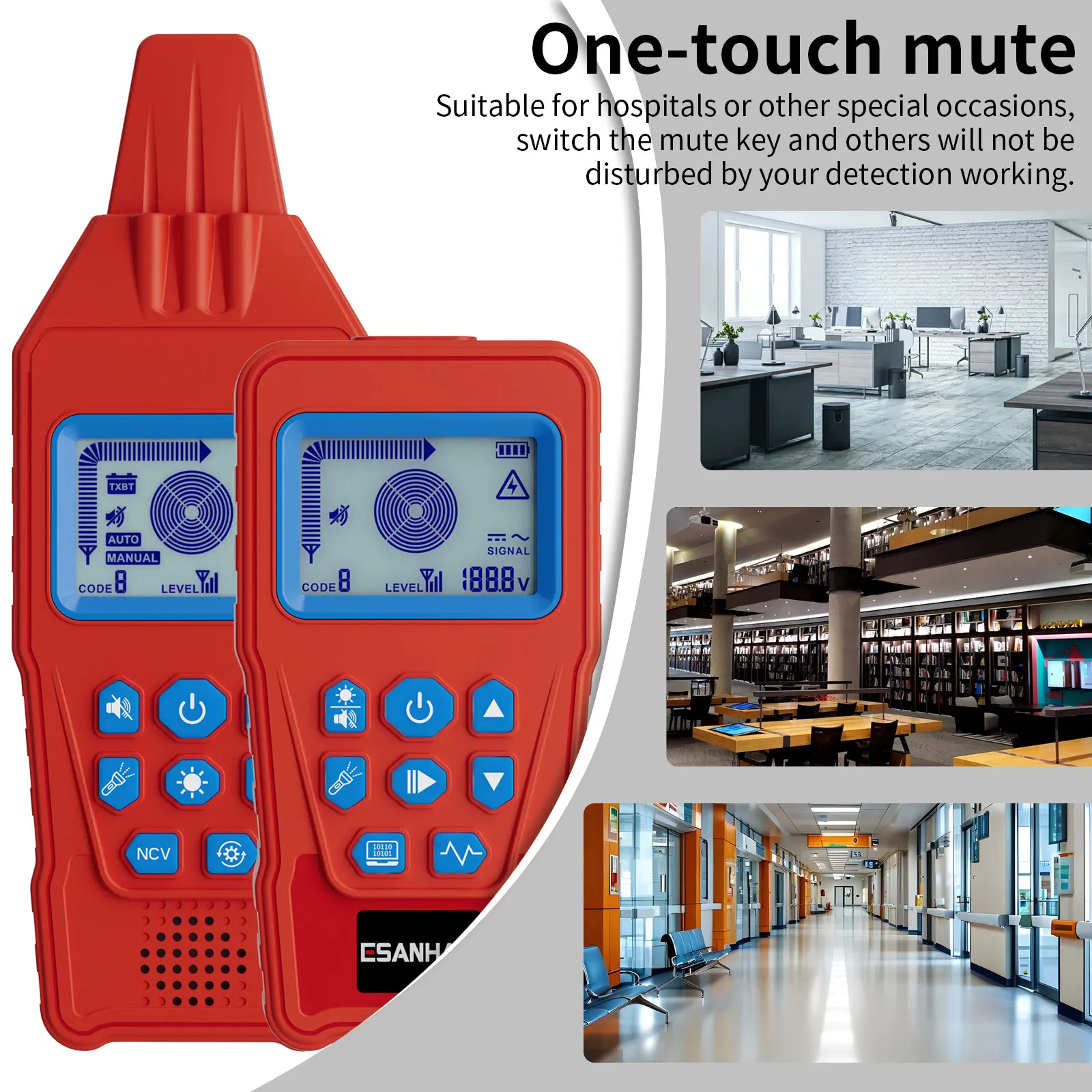 MAOTEWANG Underground Cable Tester Anti Interference Cable Tracker High&Low Voltage Cable Locator Underground Pipe Detector