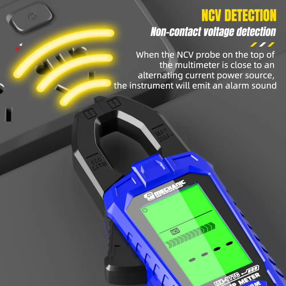 MECHANIC High Precision 200A AC/DC Digital Clamp Meter Multimeter True RMS Ammeter Capacitance Resistance Frequency NCV Tester