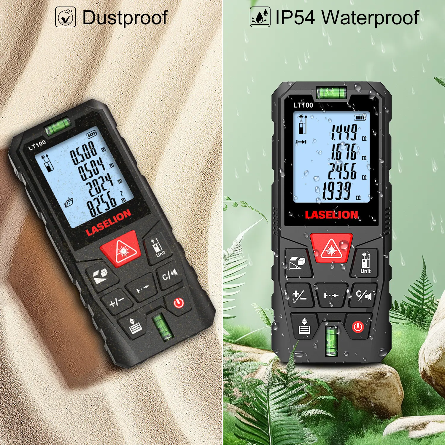 Laselion Laser Rangefinder 50M 70M 100M Mini Laser Measurement Tool Laser Tape High Accuracy Multiple Measurement Functions