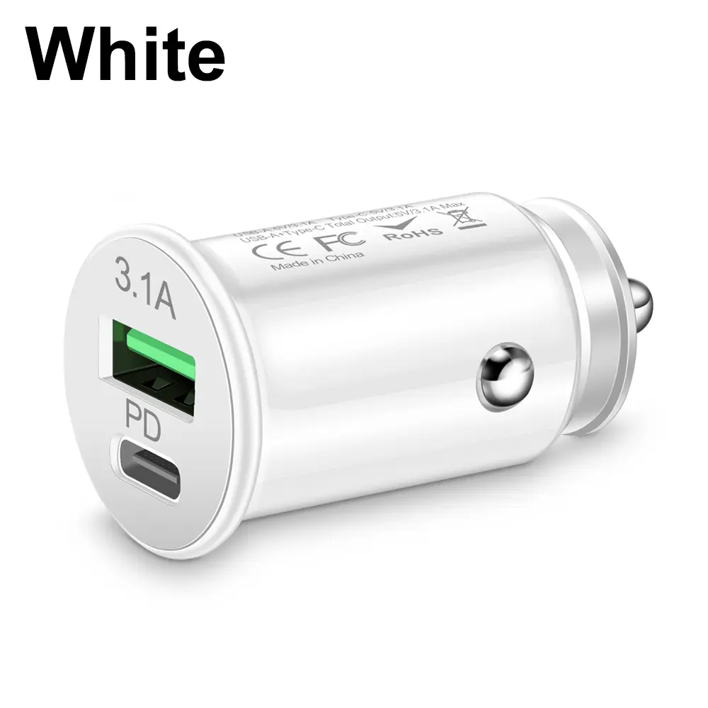 3.1A Fast Car Charger USB Type C Fast Charging Car Charger Mini Car Battery Charger For Mobile Phone iPad Auto Accessories