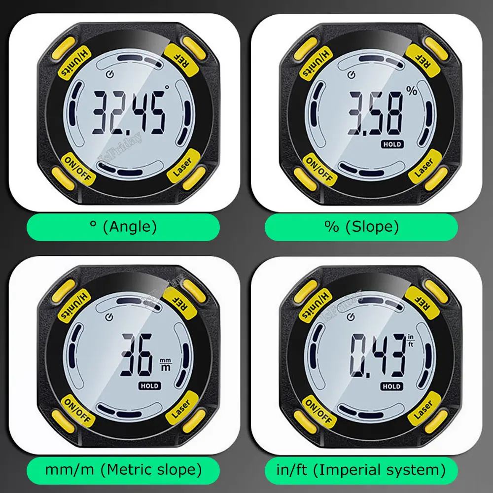 High Precision Digital Inclinometer Electronic Protractor Magnetic Angle Meter Slope Measuring Instrument With Laser Level Meter