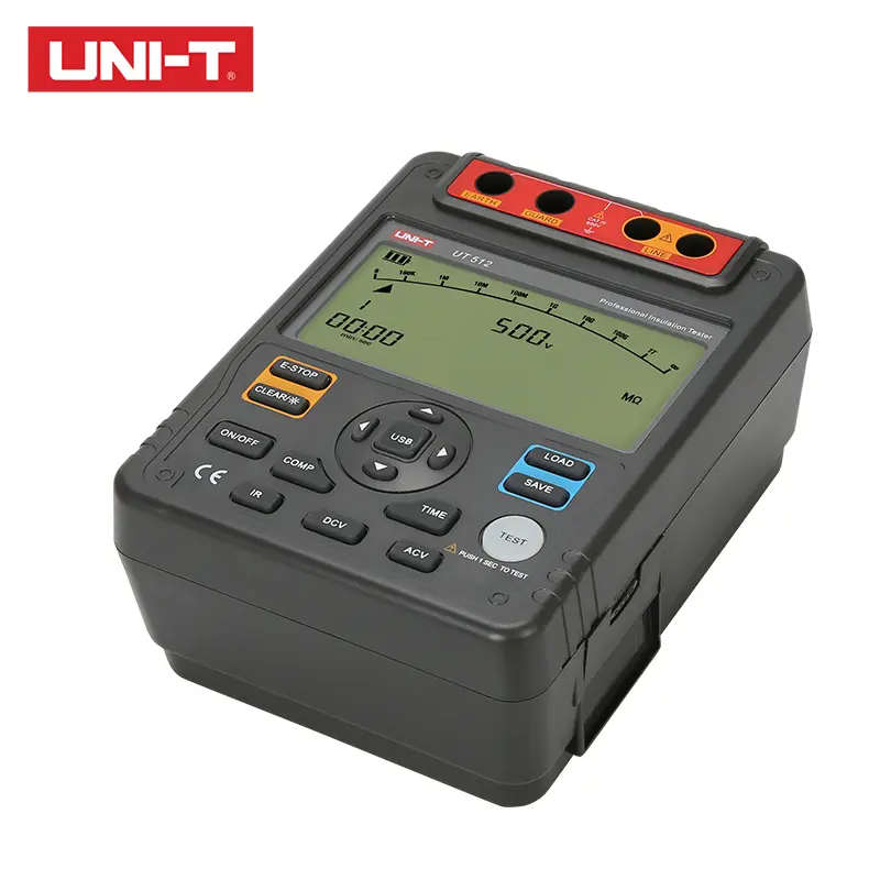 UNI-T Insulation Resistance Tester UT512 500V-2500V Earth Ground 1MΩ～100GΩ Ohm Meter AC DC Voltmeter PI DAR Measurement