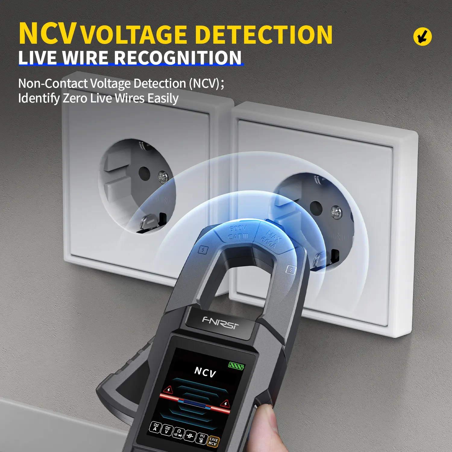 FNIRSI DMC-100 DC AC Current Clamp Meter 10000 Counts Digital Multimeter USB Charger 600A Amperimetric Clamp Electrician Tools