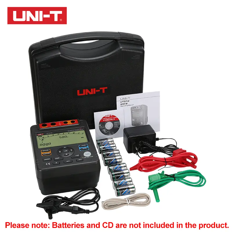 UNI-T Insulation Resistance Tester UT512 500V-2500V Earth Ground 1MΩ～100GΩ Ohm Meter AC DC Voltmeter PI DAR Measurement