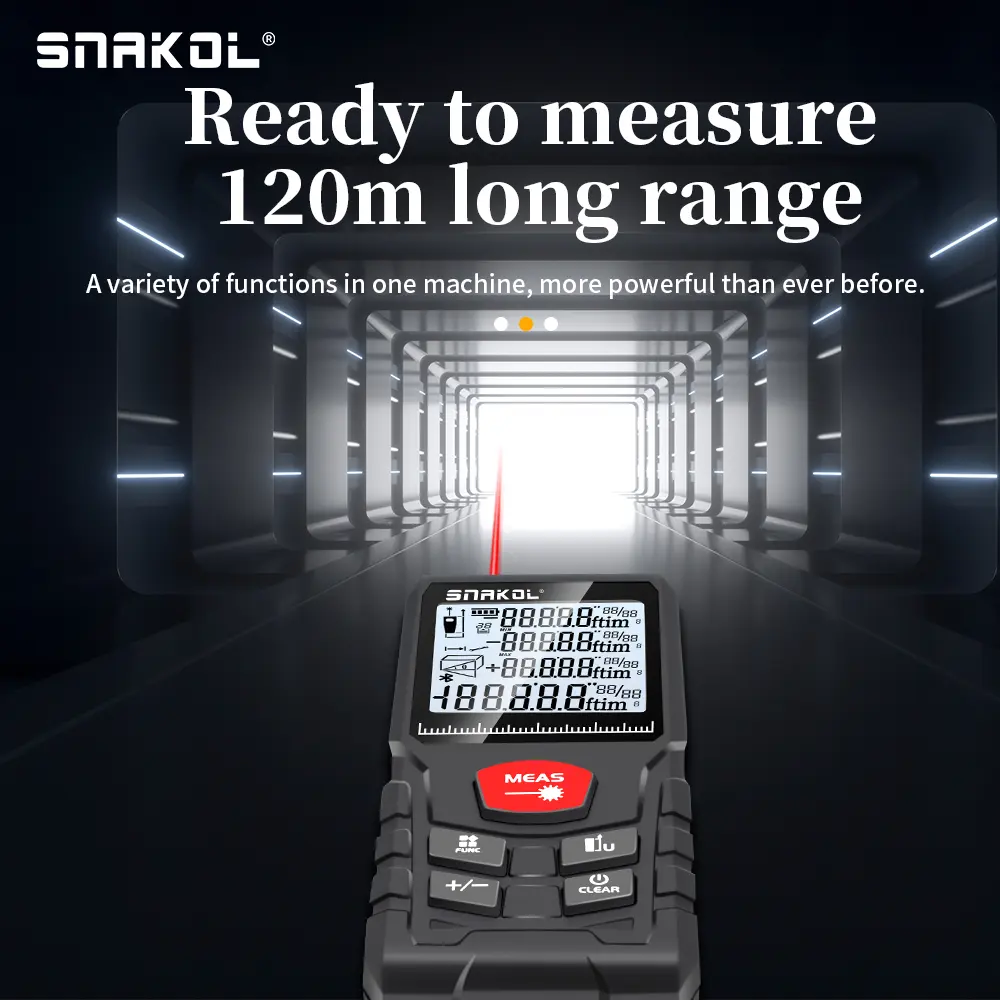 Snakol Laser Distance Meter 50m 70m 100m 120m Rangefinder Digital Range Finder Trena Roulette Ruler Distance Measuring Tape Tool