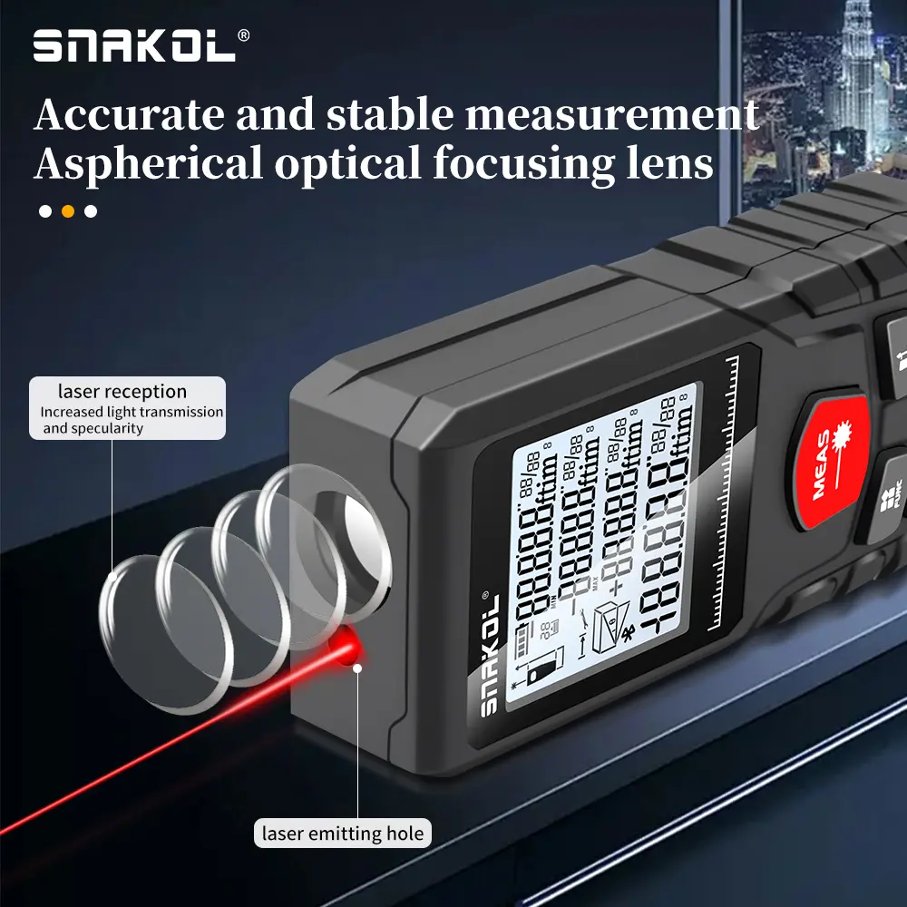 Snakol Laser Distance Meter 50m 70m 100m 120m Rangefinder Digital Range Finder Trena Roulette Ruler Distance Measuring Tape Tool