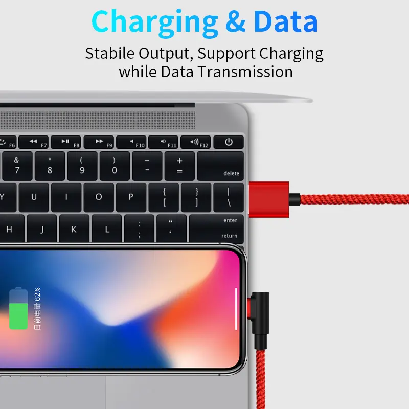 5A Fast Charging Magnetic USB Cable Charger L-Shape Micro USB Data Cable for iphone X Samsung S8 Huawei Xiaomi mi8 LG Usb Type C