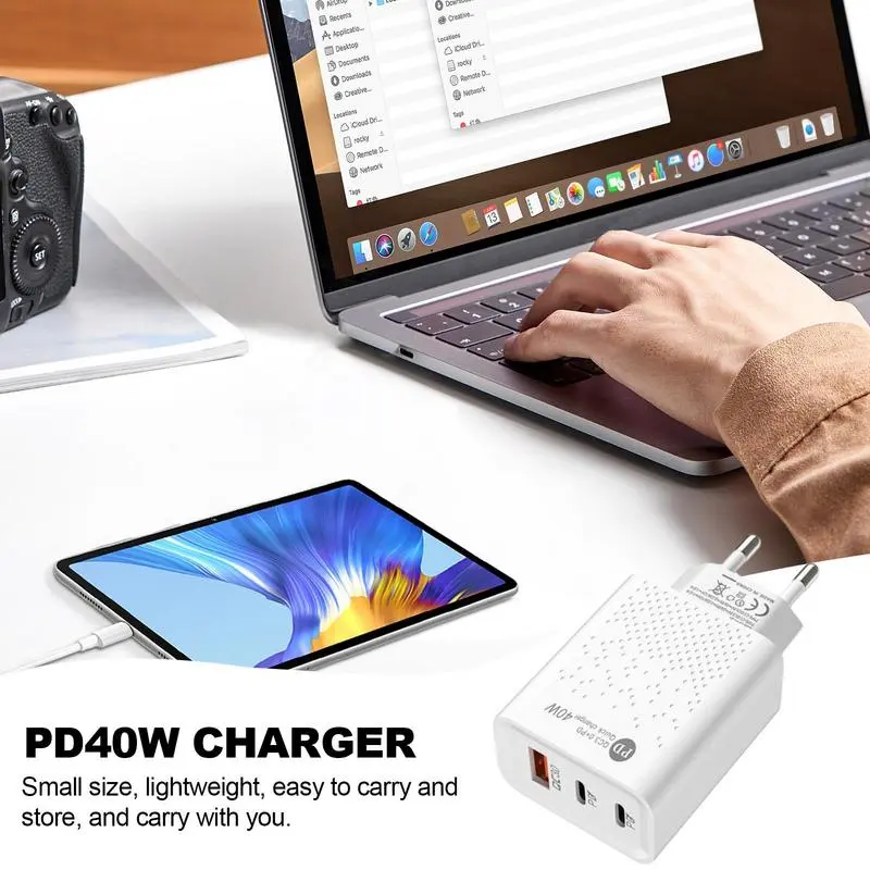 40W USB C Charging Station USB C Charging Block Fast Charging USB C Charger 65W USB C Charger Plug For Wireless Earphone Laptop