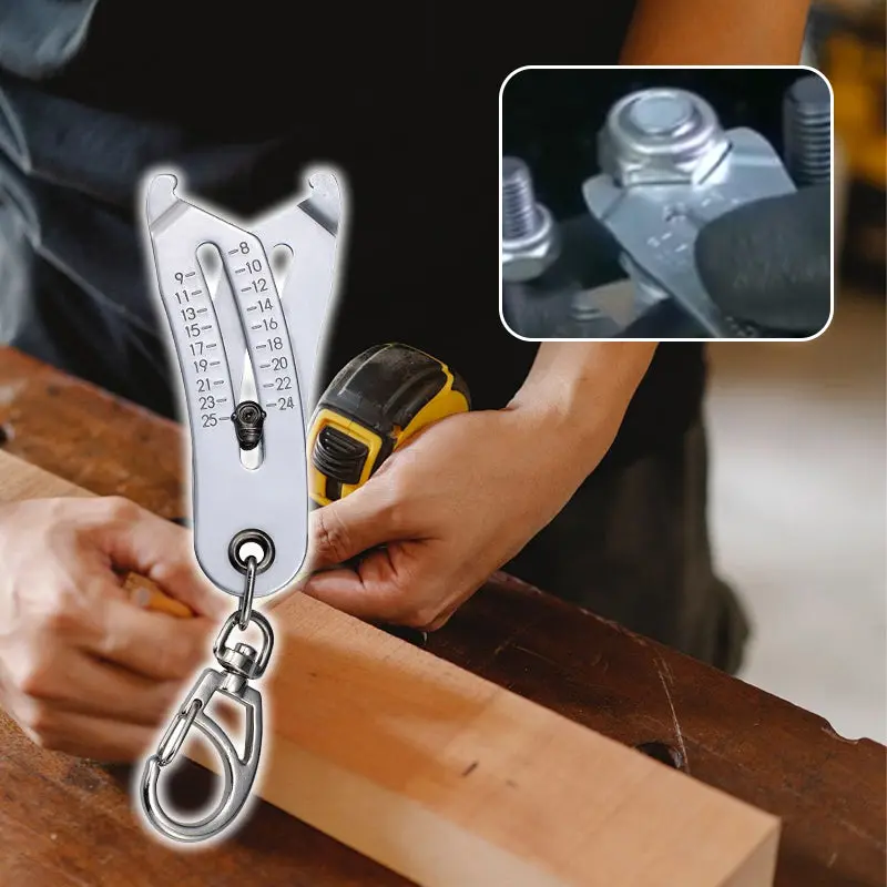 Upgrade Portable Precise Thread Size Checker Keychain Bolt Size Finder Keychain Nut and Bolt Thread Gauge Identifier Verificatio