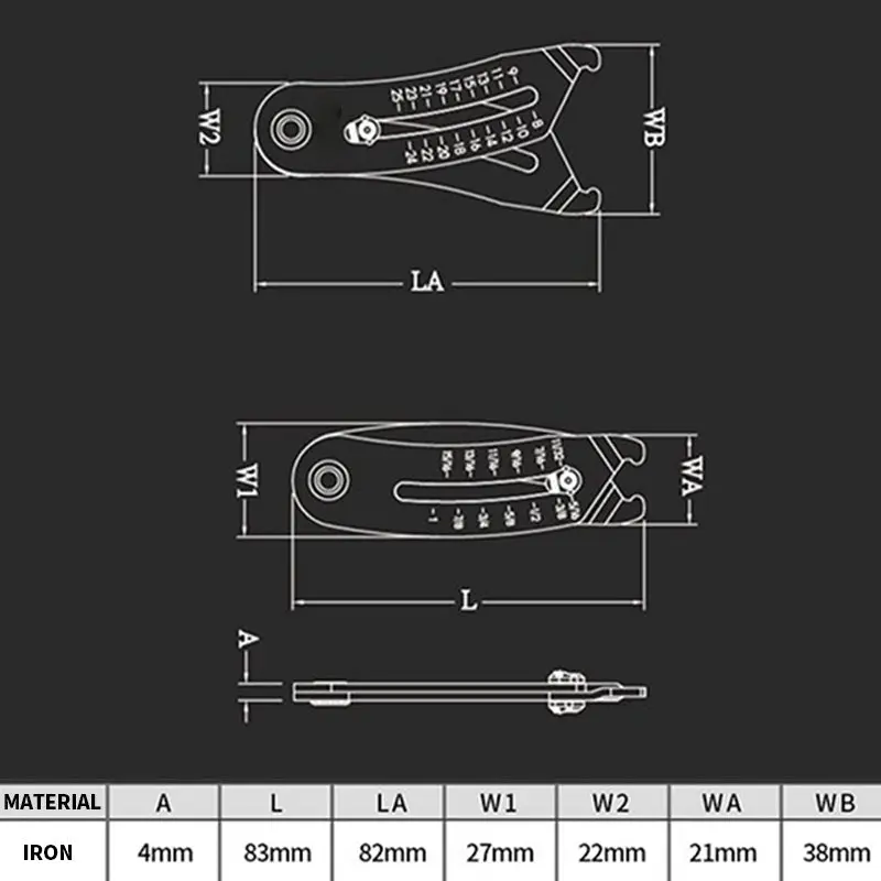 Upgrade Portable Precise Thread Size Checker Keychain Bolt Size Finder Keychain Nut and Bolt Thread Gauge Identifier Verificatio