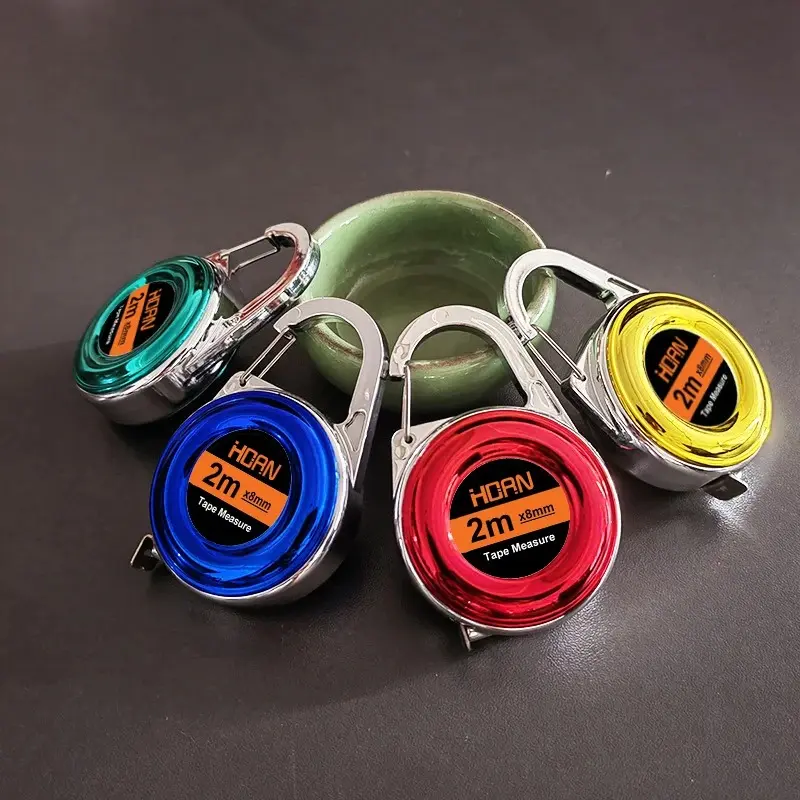 1pc Mini Keychain Tape Measure 2m Steel Tape Measure Delicate Small Steel Ruler Multipurpose Steel Tape Measure Gift Ruler