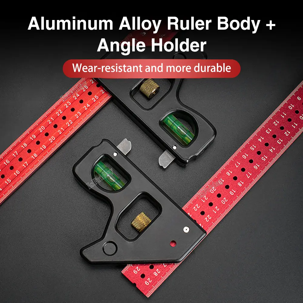 Gauges Heavy Duty High-precision Woodworking aluminum alloy Multifunction Combined Angle Ruler 30/40cm Movable Angle Ruler