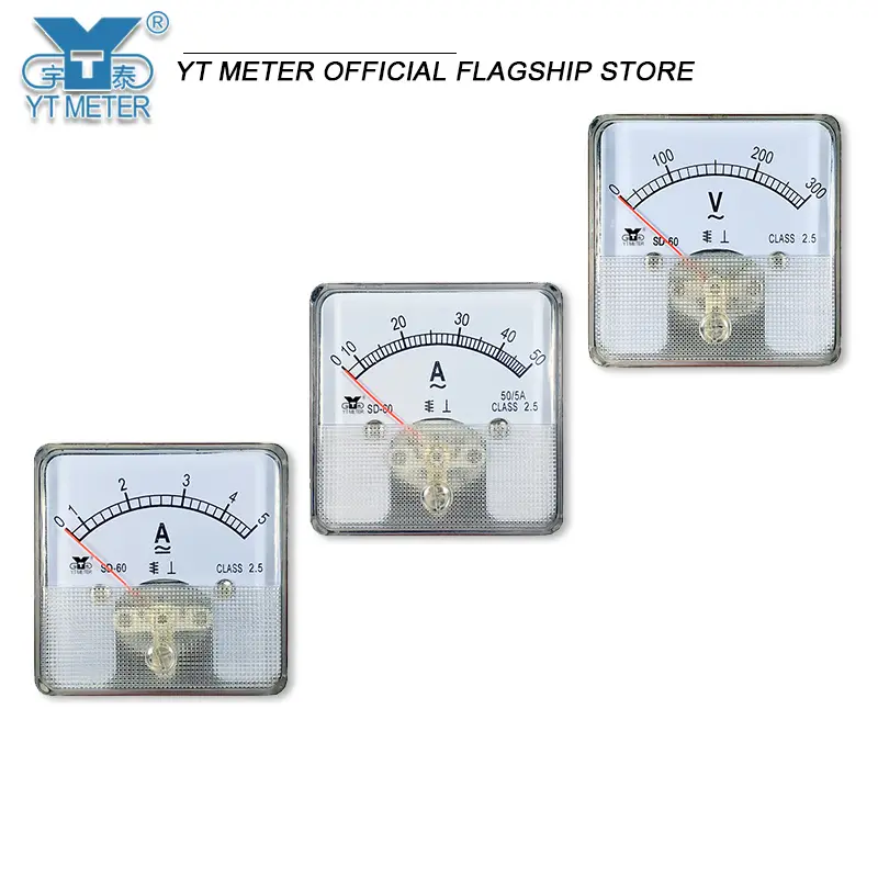 YT60 AC ammeter Voltmeter DC meter DC2A AC5A DC50V AC300V AC500V DH