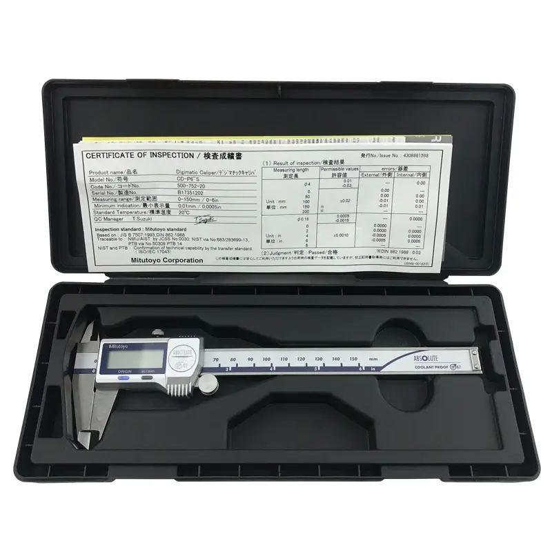 Mitutoyo 500-752-20 500-753-20 500-754-10 0-150/200/300mm 0-6/8/12inch IP67 Dust/Water Proof ABS Digital Calipers