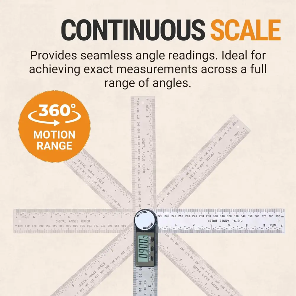 Digital Angle Finder Ruler Precision Angle Measuring Tool for Woodworking Carpentry DIY Projects Premium Steel Construction