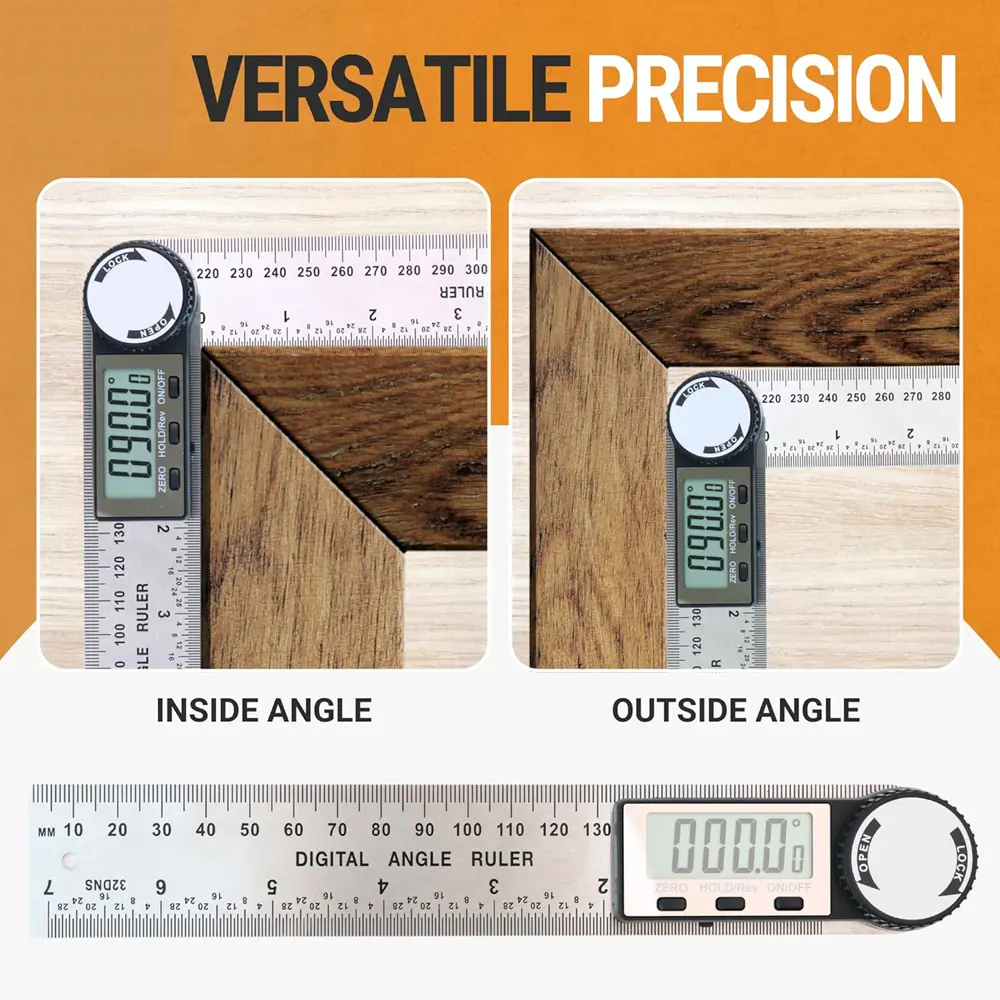 Digital Angle Finder Ruler Precision Angle Measuring Tool for Woodworking Carpentry DIY Projects Premium Steel Construction