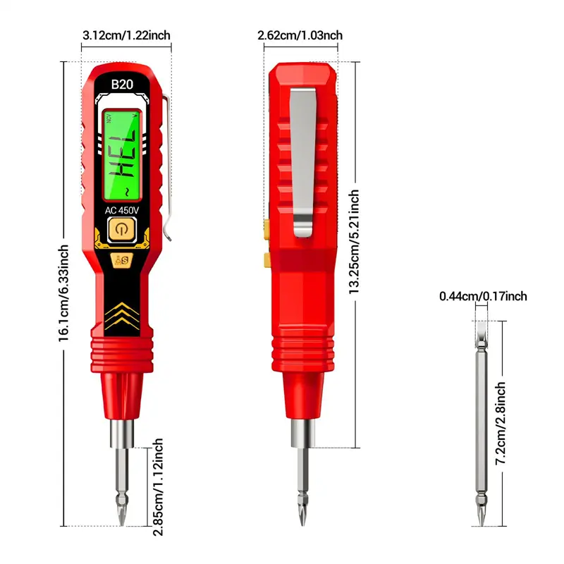 One-word Induction Portable 50/60Hz Smart Electric Pen Tester NCV Sensor AC 11-450V Non-Contact Voltage Tester with LCD Display